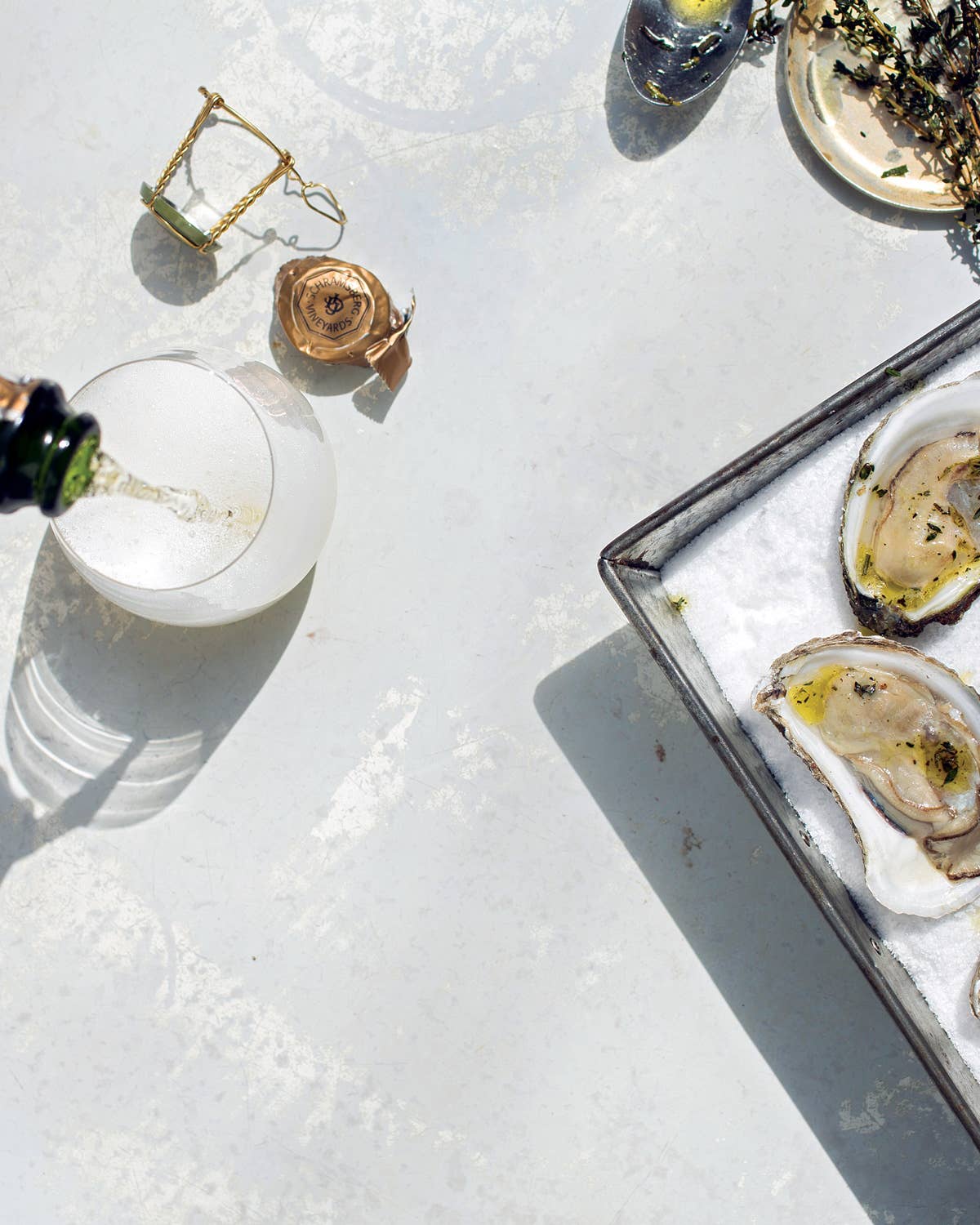 Grilled Oysters on a Bed of Salt