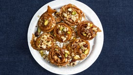 Syrup-Soaked Pastries with Hazelnuts, Pistachios, and Pine Nuts (Deblah)