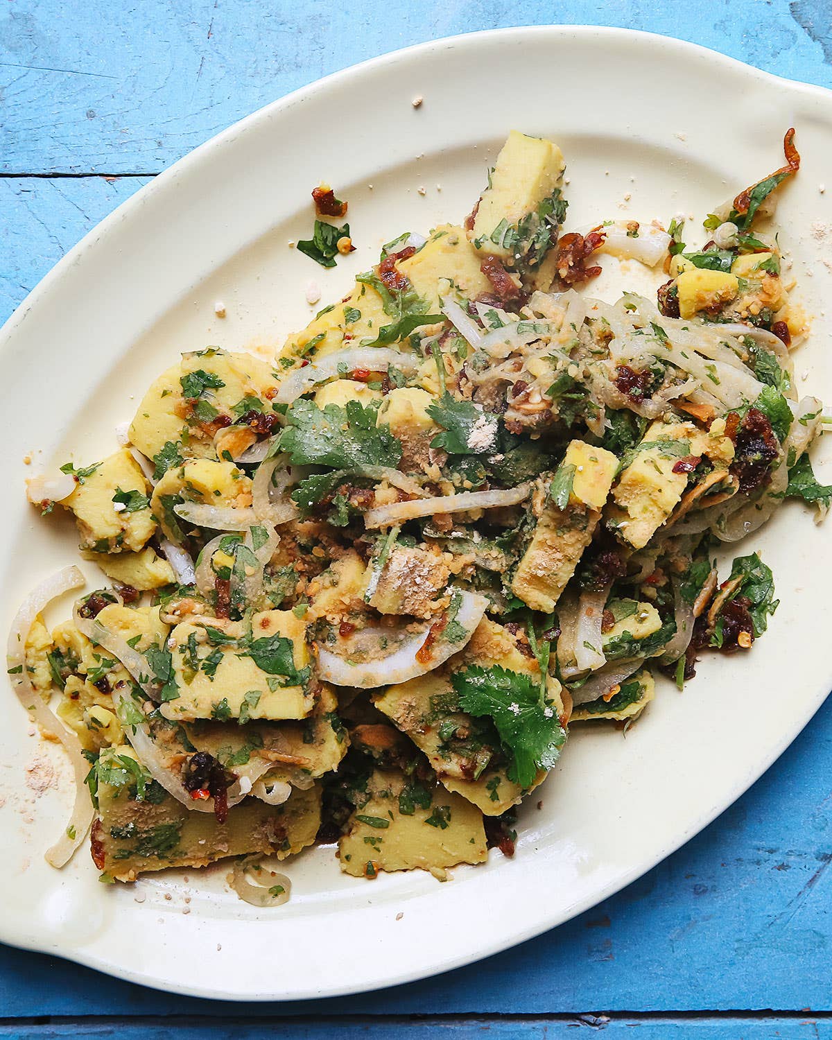 Turn Chickpea Flour Into Super-Flavorful Alt-Tofu Burma Superstar's Shan Tofu Salad