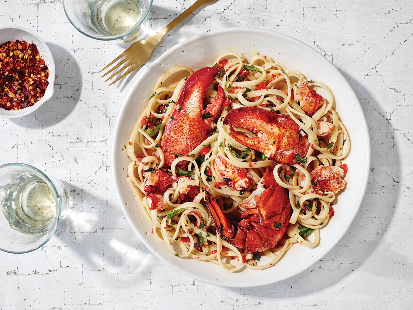 Lobster Linguine with Chiles