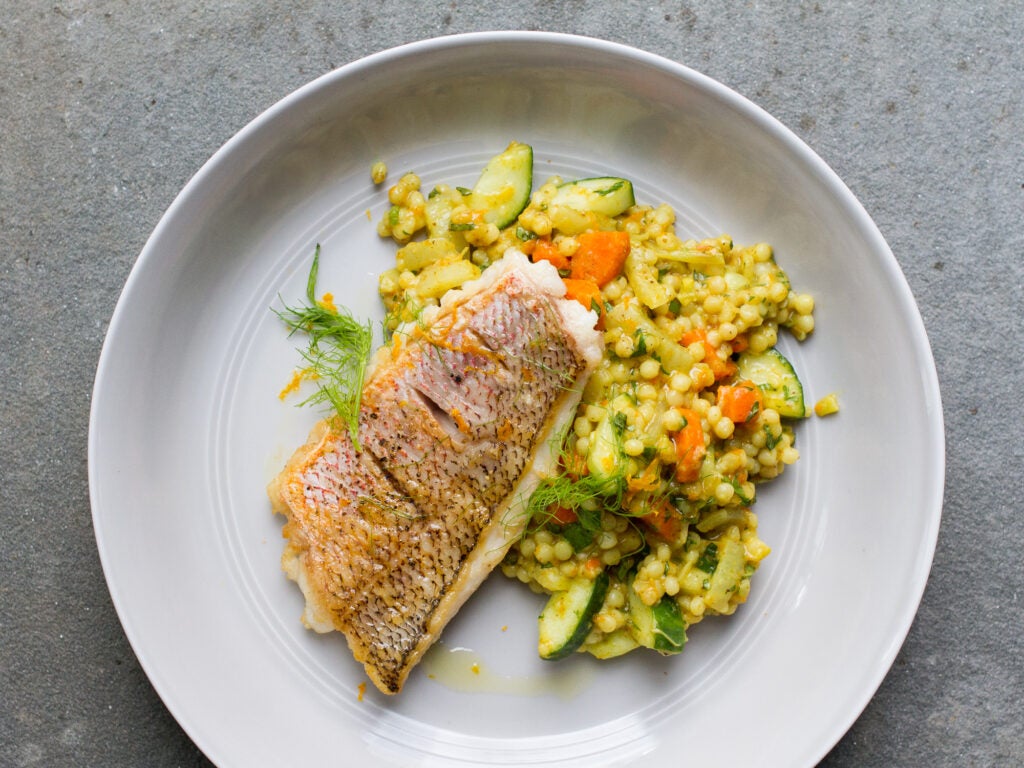 Israeli Cous Cous with Ras el Hanout, Fennel and Carrot