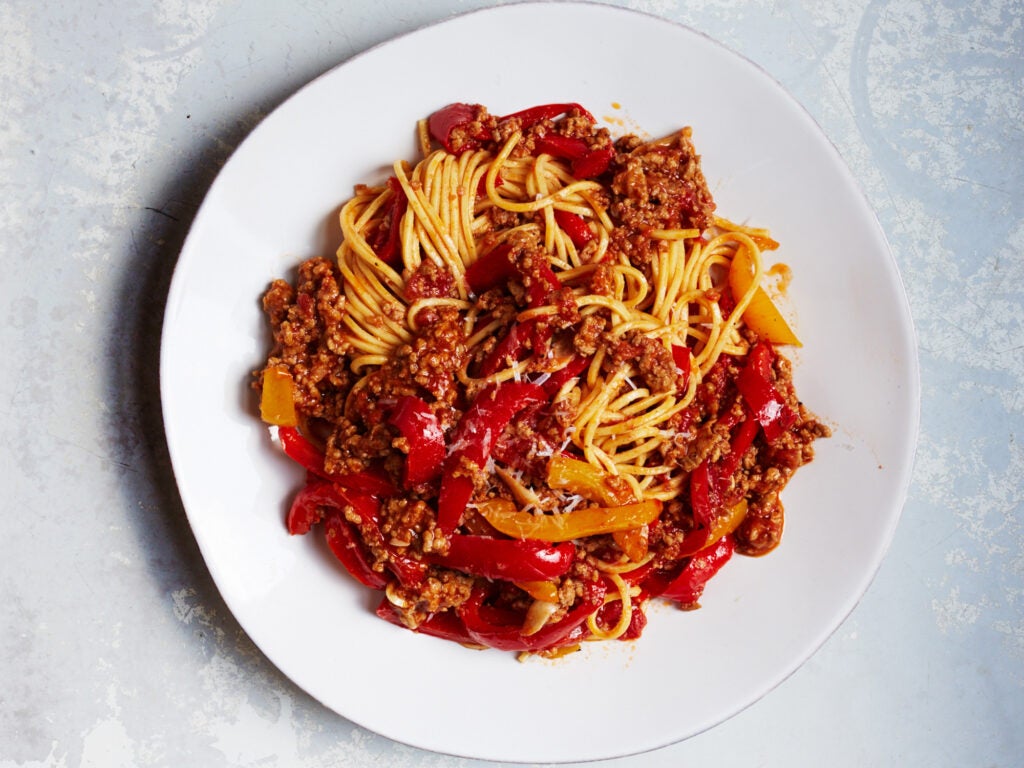 Spaghetti alla Chitarra with Lamb and Sweet Pepper Ragù