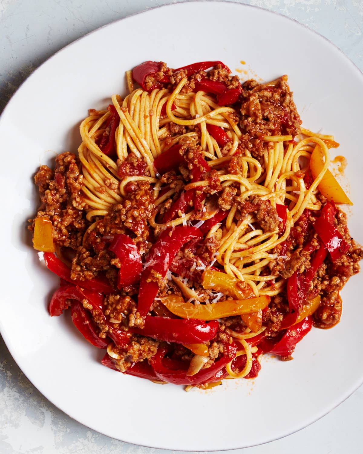 Spaghetti alla Chitarra with Lamb and Sweet Pepper Ragù