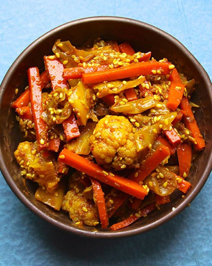 Cauliflower, Cabbage, and Carrot Achaar (Malaysian-Style Pickle)