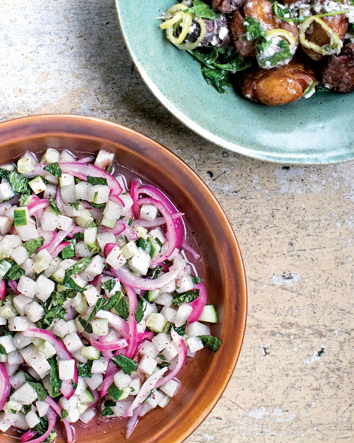 Cucumber, Pear, and Sumac–Onion Salad