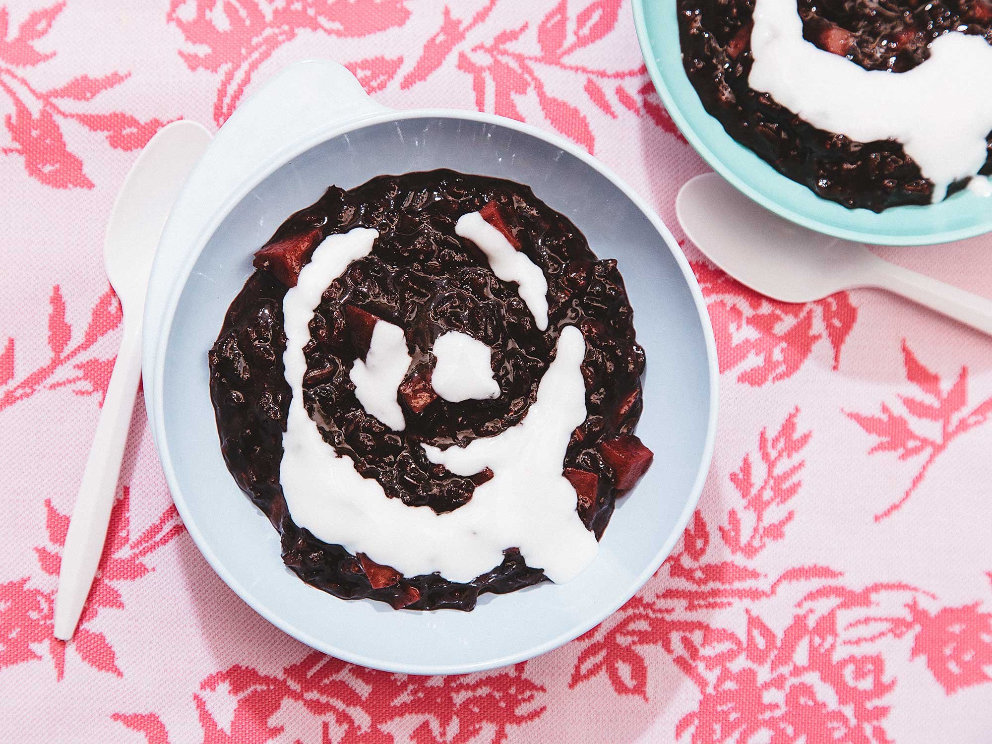 Thai Black Sticky Rice Pudding with Coconut Cream Saveur