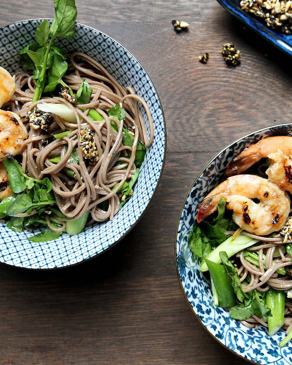 Soba Noodle Salad with Miso and Grilled Prawns