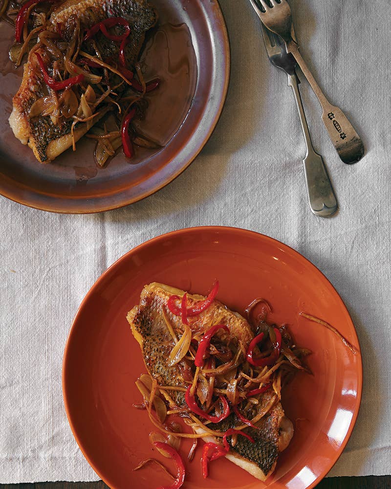Malaysian Pan-Seared Snapper with Garlic and Chiles (Chuan-Chuan)