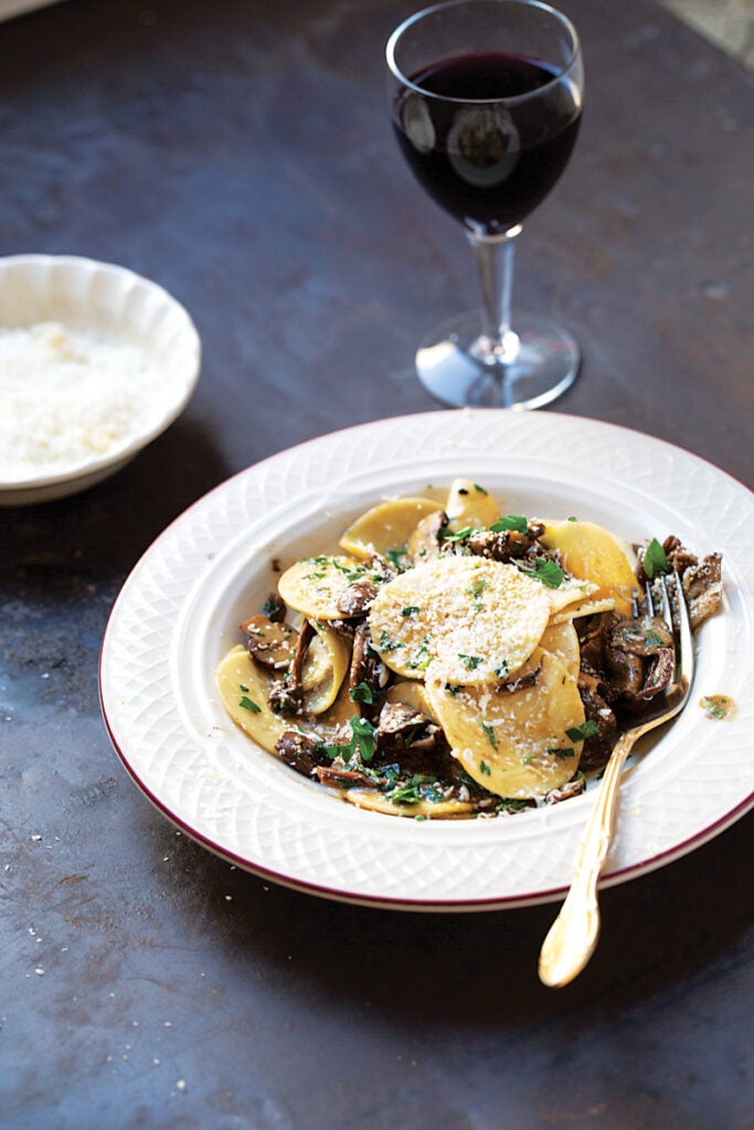 Corzetti Pasta with Dried Mushroom Ragù