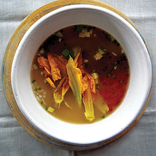 Squash Blossom Soup (Caldo Xochitl con Flor de Calabaza)