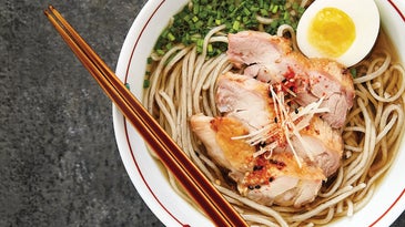 Hot Soba with Chicken and Egg
