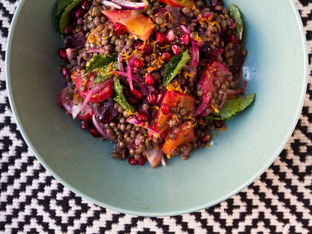 Lentil Salad with Beets and Pomegranate