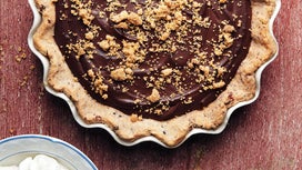 Chocolate Chess Pie with Cornbread Crumble