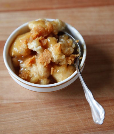 Dumplings drenched in butter and maple syrup