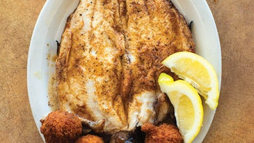 Broiled Rainbow Trout with Hush Puppies