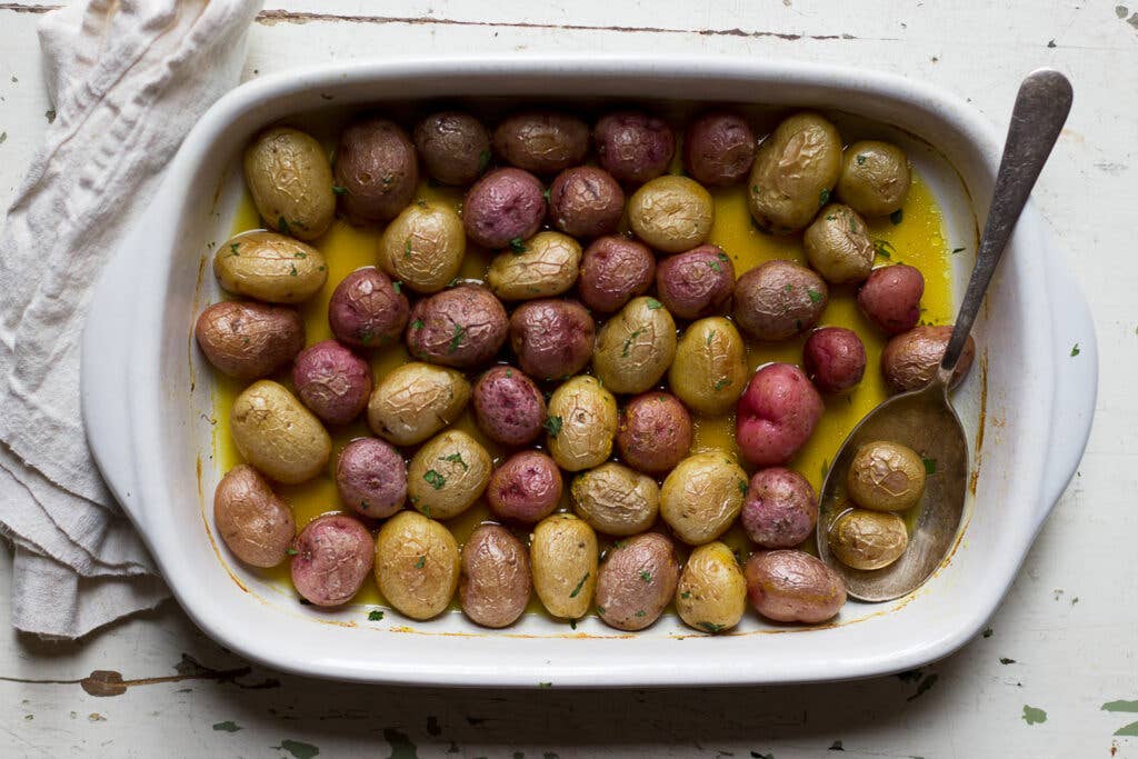 Potatoes Roasted with Saffron