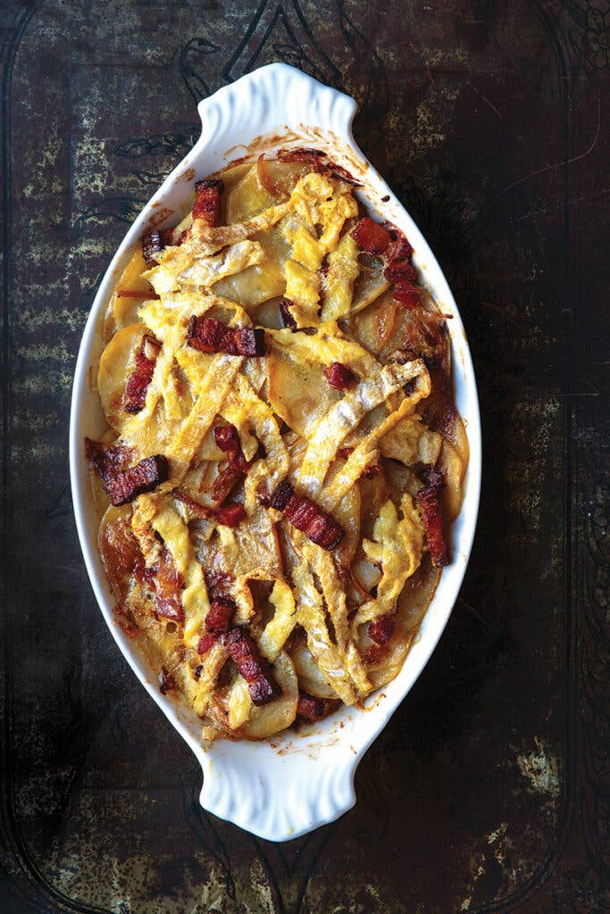 French Bacon, Potato, and Reblochon Casserole (Tartiflette)