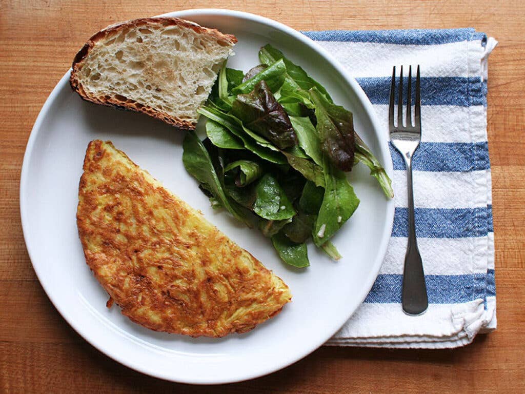 Grated Potato and Cheese Omelette