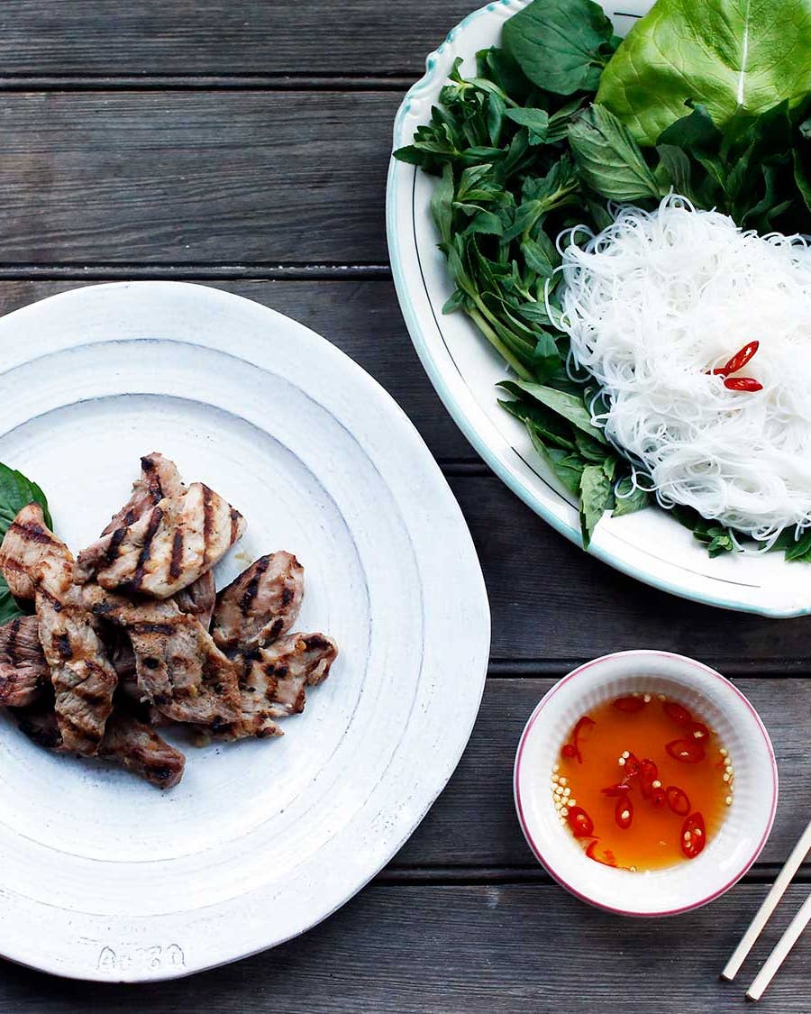 grilled pork with rice vermicelli