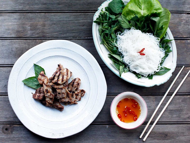 grilled pork with rice vermicelli