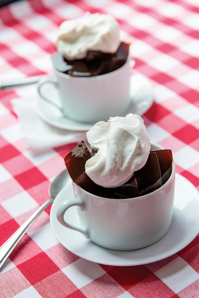 Coffee Gelatin with Whipped Cream