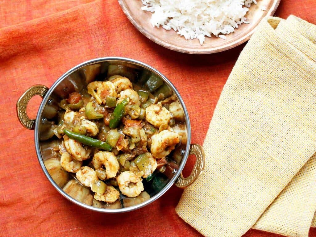 Luffa (Ridge Gourd) Shrimp Curry