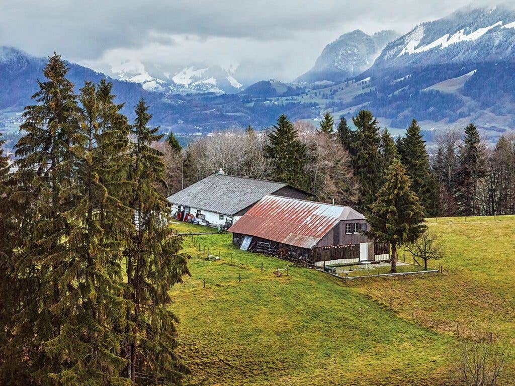 farm in the mountains of Gruyères