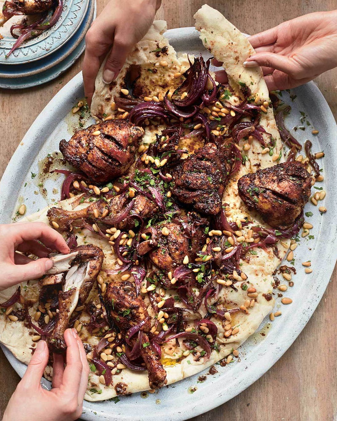 Palestinian Roast Chicken with Sumac and Red Onions (Mussakhan)
