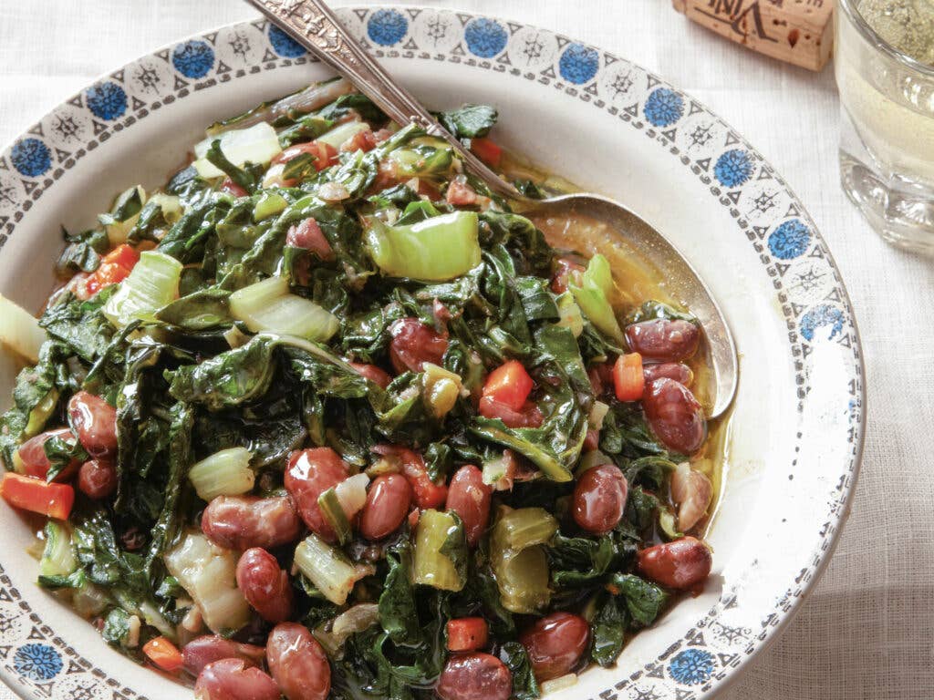 Swiss Chard with Borlotti Beans (Verdure con Fagioli)