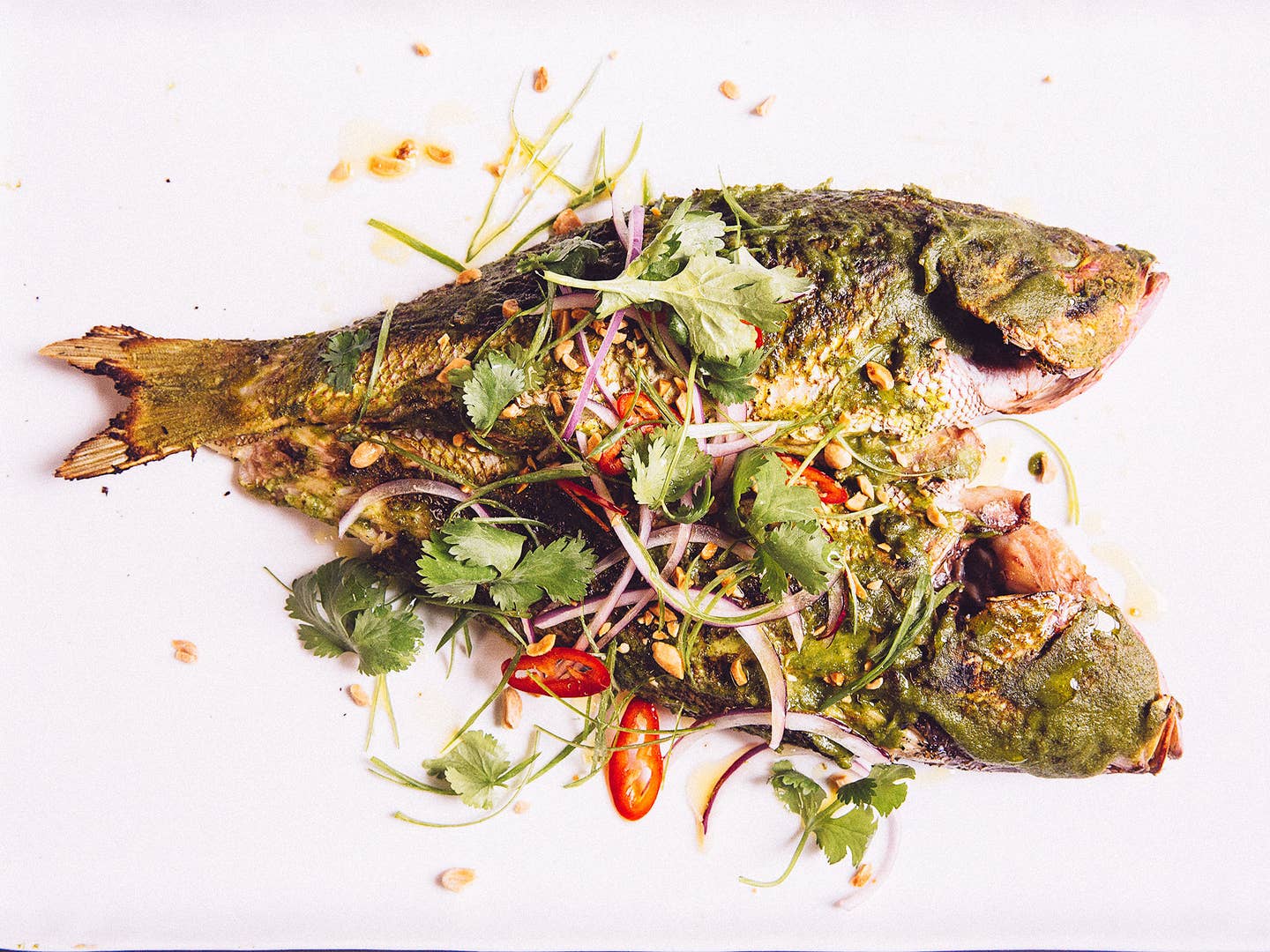 Whole Grilled Fish with Vietnamese Peanut Pesto