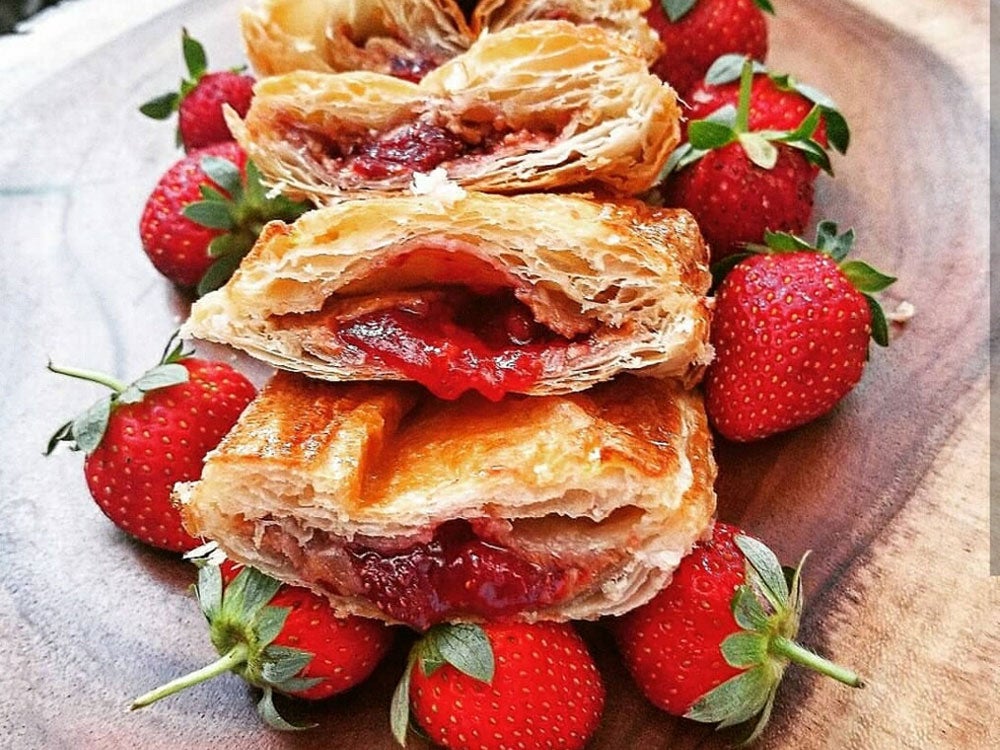 Peanut butter and jelly pastelitos with Knaus Berry Farm strawberries