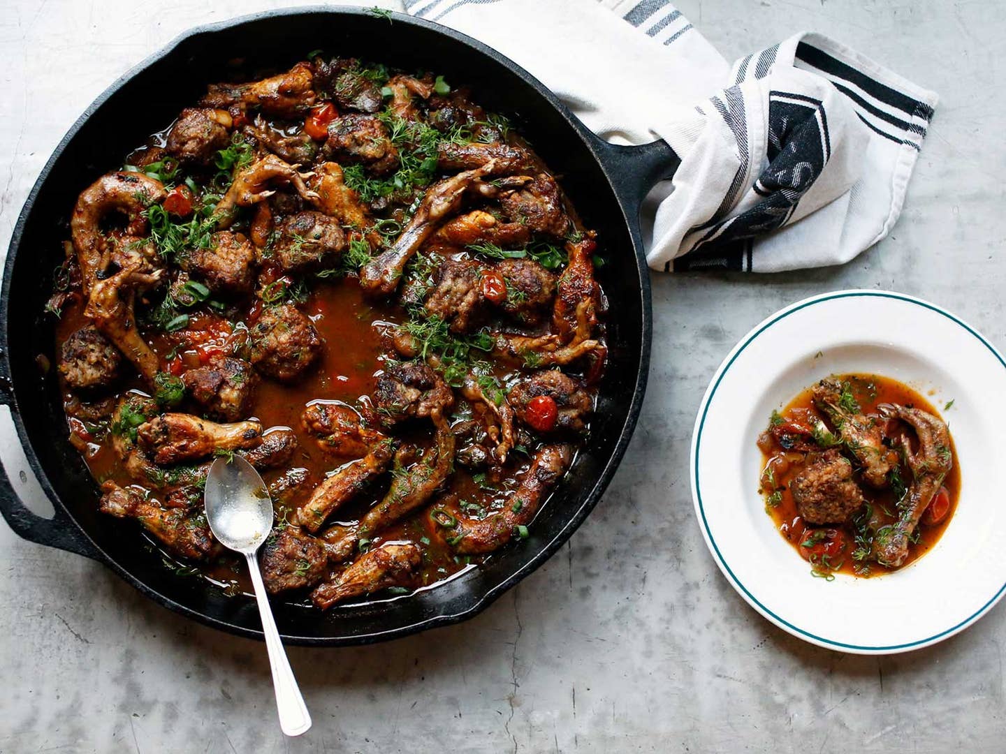 Jewish Chicken Foot Fricassée with Meatballs