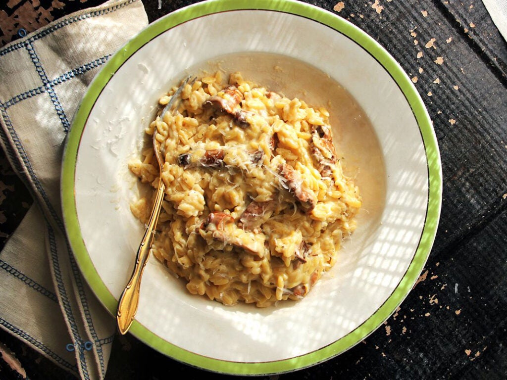 Creamy Orzo Risotto with Meyer Lemon and Wild Mushrooms