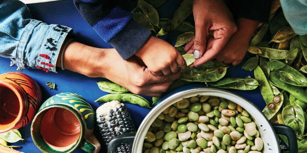 shelling beans