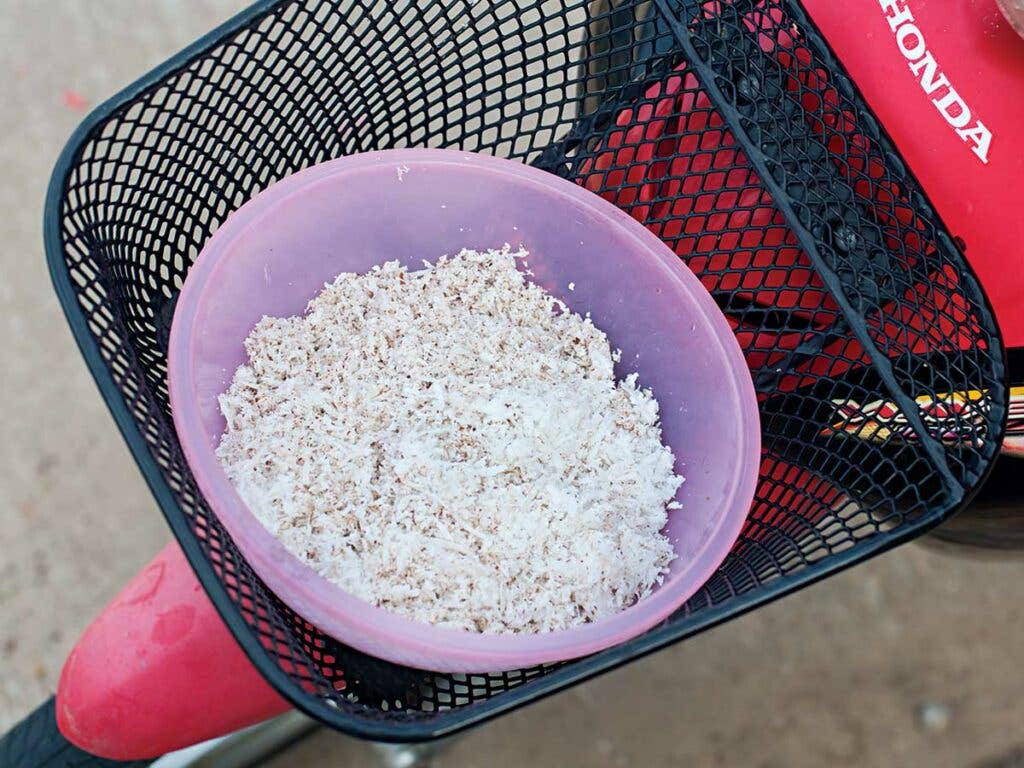 bowl of grated coconut