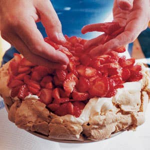 Strawberry and Hazelnut Meringue Cake