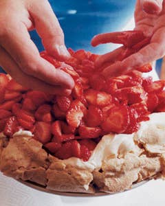 Strawberry and Hazelnut Meringue Cake