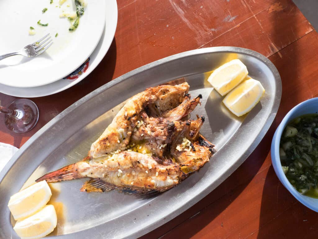 Grilled fish from Jastozera, Croatia