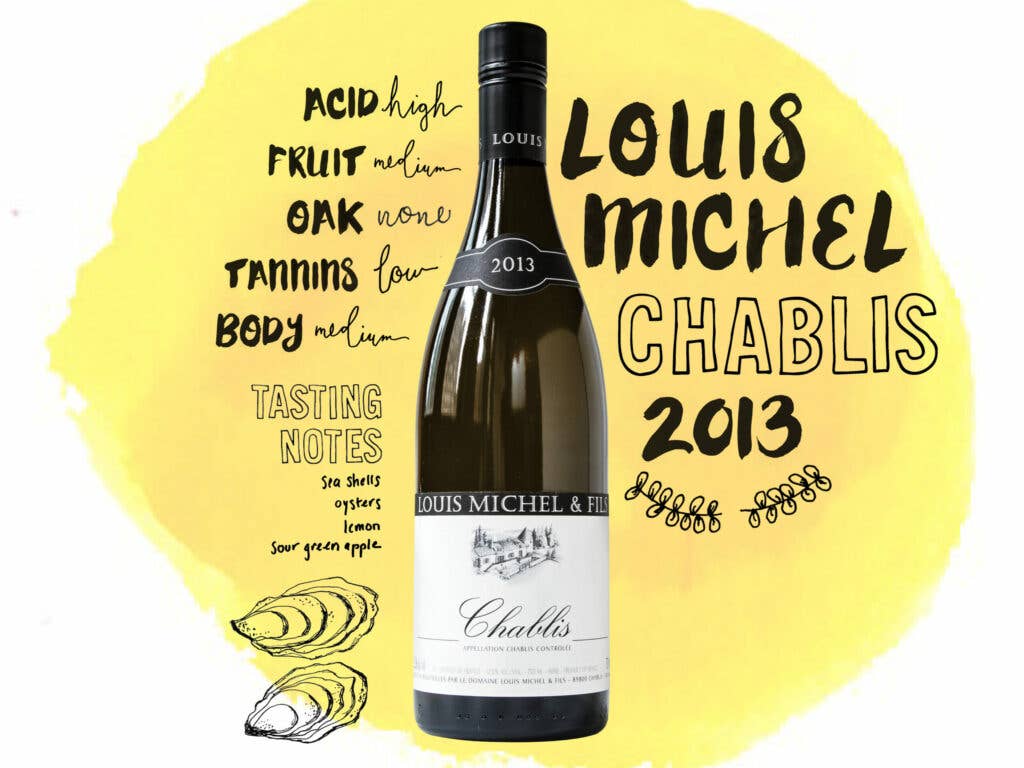 Louis Michel Chablis 2013 illustrations, typography and handletting for wine column