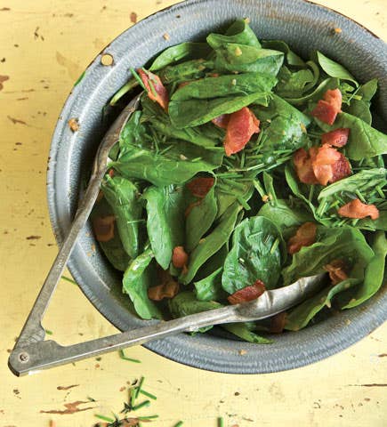 Spinach Salad with Hot Bacon Dressing