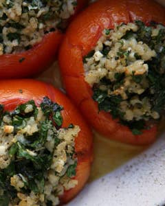 Tomatoes Stuffed with Brown Rice and Feta