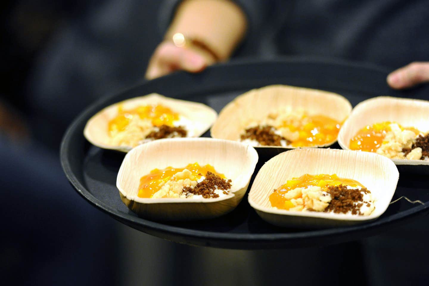 Coconut tapioca pudding with persimmon