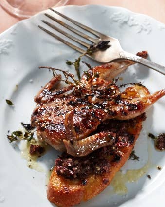 Grilled Quail with Tapenade Toasts
