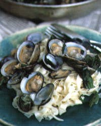Pasta with Clams and Basil