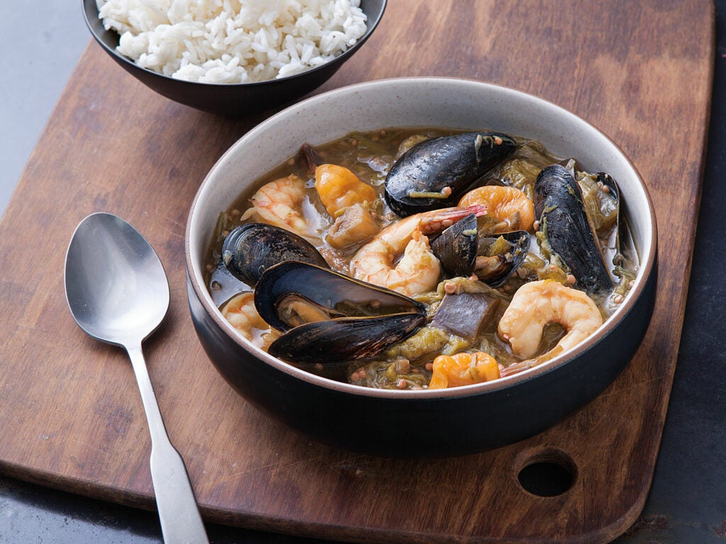 Okra and Seafood Stew (Soupoukandia) Saveur