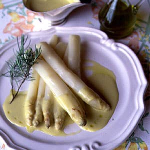 White Asparagus with Olive Oil Sabayon