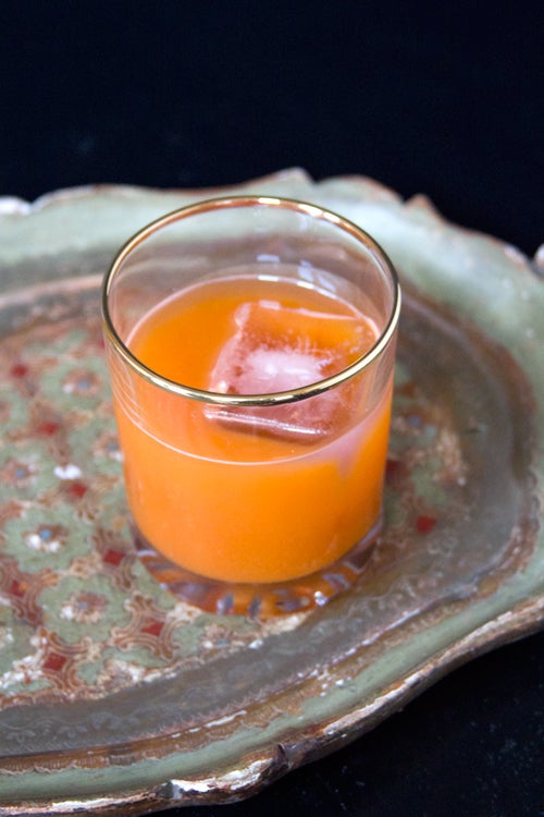 Bourbon and Carrot Juice Cocktail