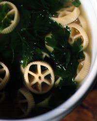 Chicken Broth with Pasta and Parsley