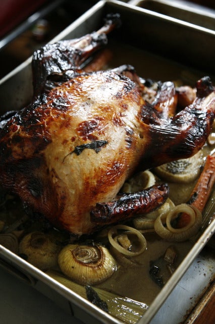 Crisp Apple-Roasted Turkey with Cider-Calvados Gravy