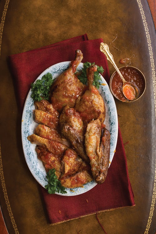 Roast Duck with Mandarin Orange Sauce